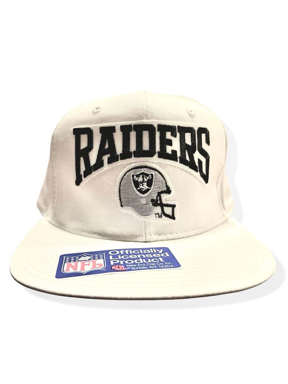 New Era Raiders Snapback Hat One Size White Vintage NFL